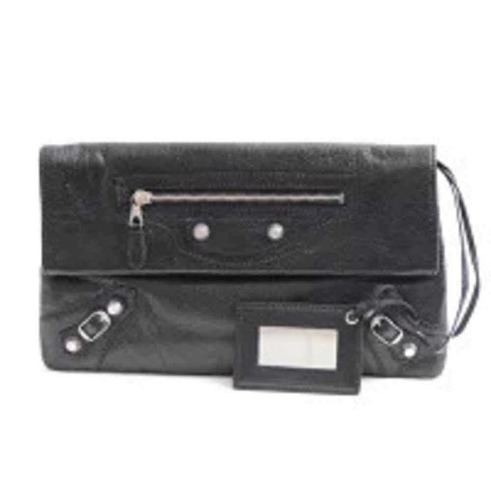 Balenciaga Bag Giant Leather Envelope Black Clutch - Picture 2 of 10